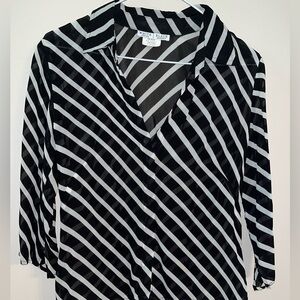 White House Black Market sheer striped blouse